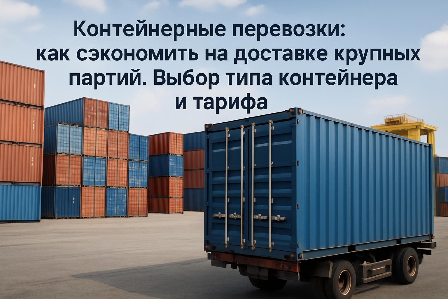 Контейнерные перевозки: как сэкономить на доставке крупных партий. Выбор типа контейнера и тарифа
